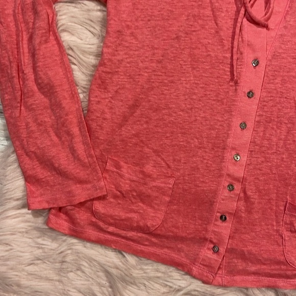 Majestic Filatures Linen Pink Tie Lightweight Snap Cardigan - Picture 6 of 8